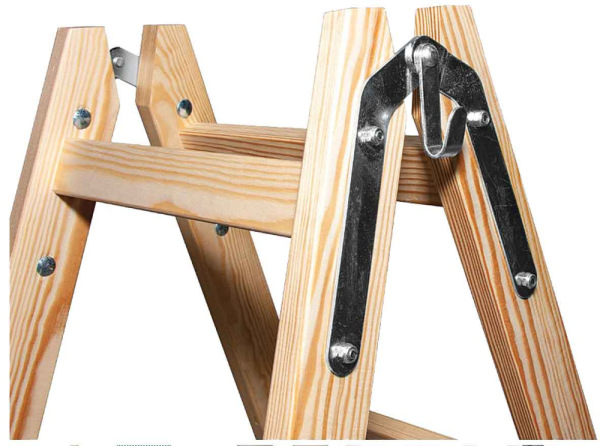 Rebrík drevený dvojdielny s háčikom 6 - priečkový, 187 cm, VASKO 1