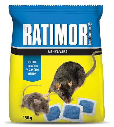 Návnada RATIMOR® Brodifacoum fresh bait, na myši a potkany, 150 g, mäkká