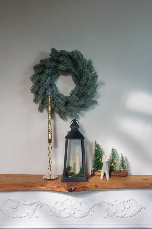 Lampáš MagicHome Vianoce, plast, čierny, 3xLED žltá, 14x14x35 cm, 3xAAA 2