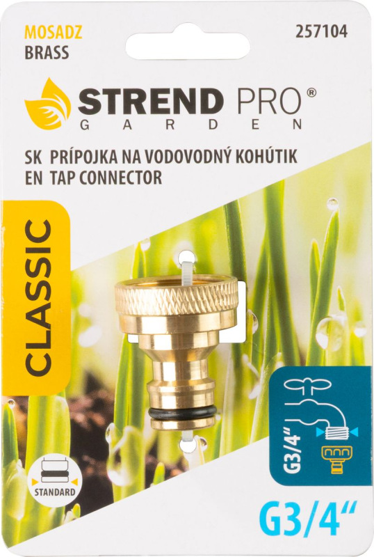 Prípojka Strend Pro, mosadzná, G3/4", na vodovodný kohútik, vnútorný závit 1