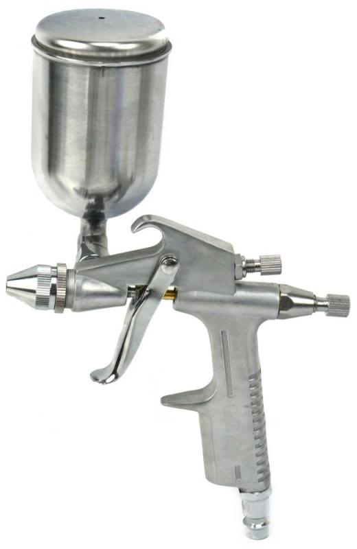 Striekacia pištoľ HVLP MINI s hornou kovovou nádobkou 200ml, tryska 0,5 mm, GEKO