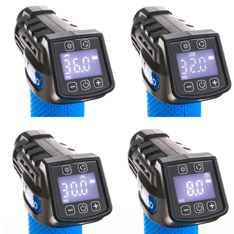 Akumulátorový kompresor 0,2-10,3 Bar, 12V, 1,5Ah batéria, 23l/min, LCD display, GEKO 18