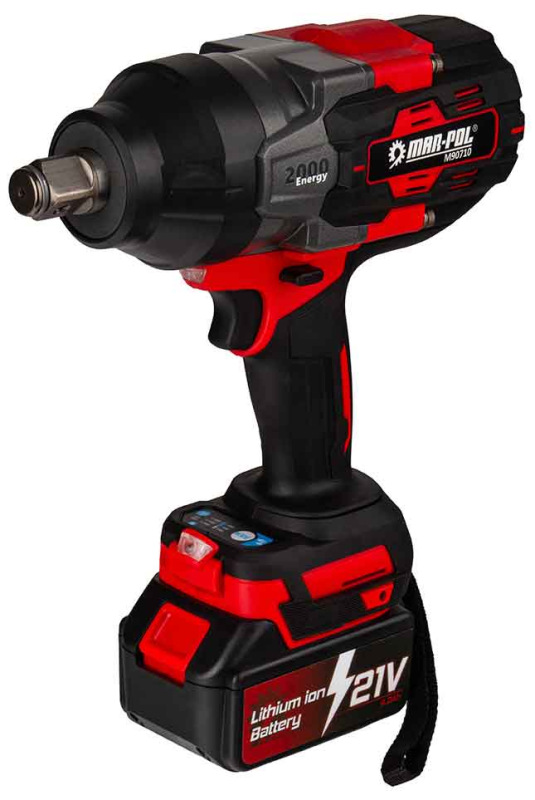 Akumulátorový rázový uťahovák 3/4", 2000Nm, 2x 4Ah, 1x nabíjačka, MAR-POL