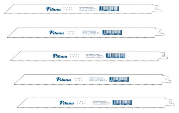 Mečový pílový list na kov a nerez 300x19x1,3 mm,10/14 zubov, BiMetal Co-8%, PILANA