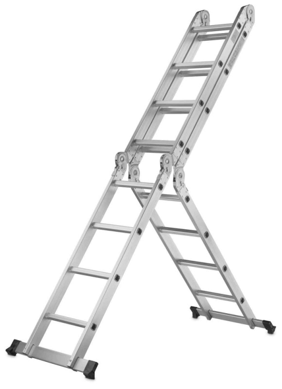 Rebrík štvordielny kĺbový 4 x 4 priečok, 470 cm, 13,4 kg, GEKO 5
