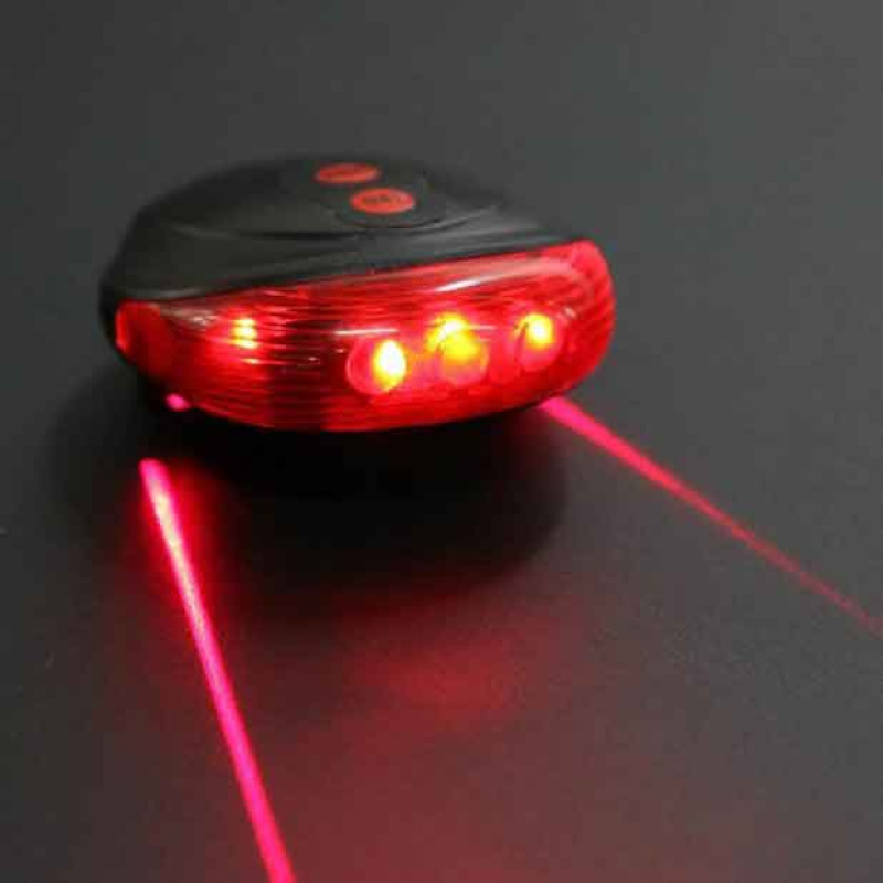 Lampa na bicykel červená zadná časť + laserové čiary, PRO-TECHNIK 1