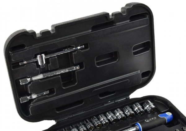 Gola sada 1/4", 38-dielna v plastovom kufri, GEKO 2