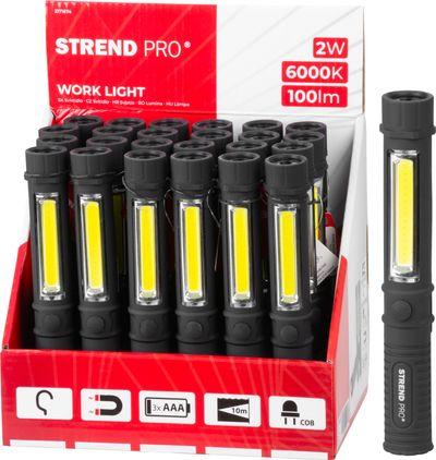 Svietidlo Strend Pro Worklight CWL1046, COB LED 100 lm, 3xAAA, pracovné, magnet, Sellbox 24 ks