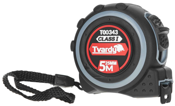 Meter zvinovací 5m x 25mm bez magnetu, obojstranný, I trieda presnosti, TVARDY 1