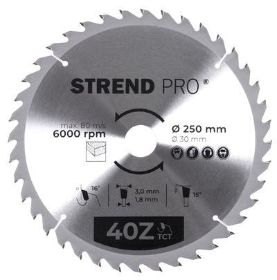 Kotúč Strend Pro TCT 250x3.0x30/20 mm 40T, na drevo, pílový, SK plátky