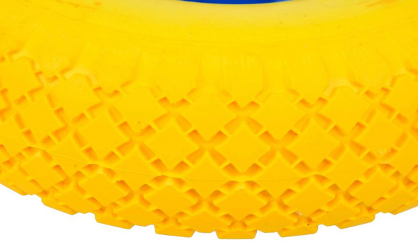Koleso polyuretánové s ložiskami, otvor 16 mm, priemer 26 cm, šírka 7,5 cm, žlté bez osky 1