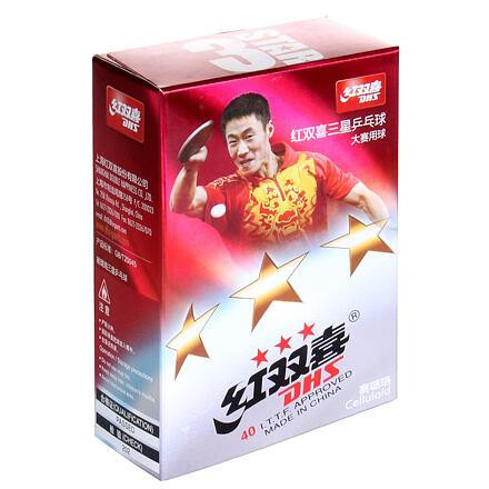 DHS Loptičky na stolný tenis 3 hviezdy sada 6ks biela