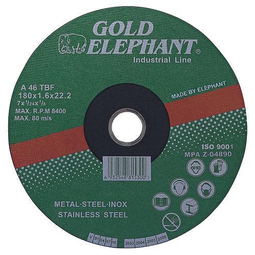 Kotúč Gold Elephant 41AA 125x1,0x22,2 mm, rezný na kov a nerez A46TBF