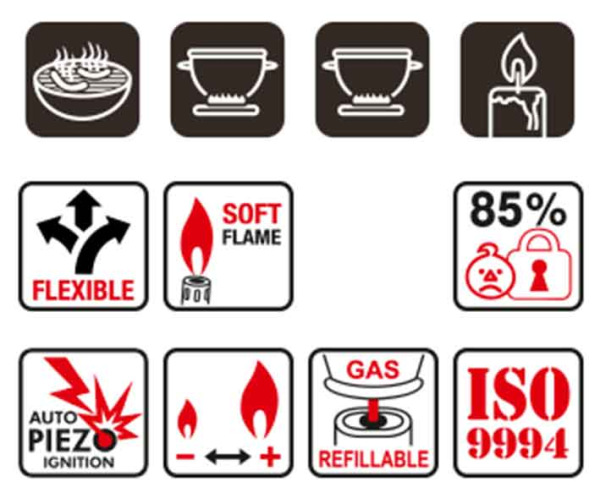 Piezo zapaľovač s flexibilným predĺžením HC4, ELICO 1