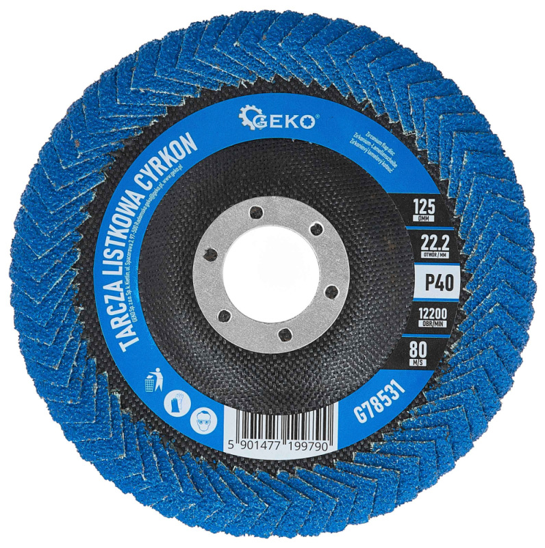 Brúsny lamelový kotúč na zvary 125 x 22,2 zrno 40 ZIRKON, GEKO 2