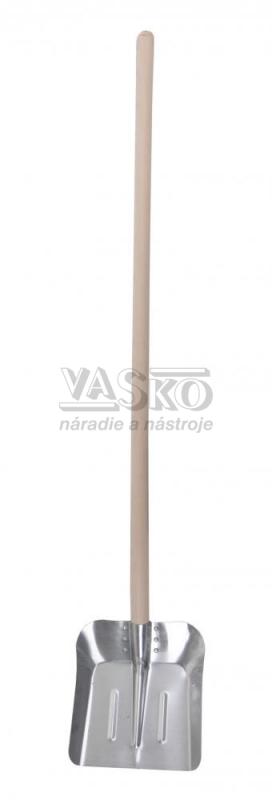 Lopata hliníkova malá, 26 x 29 cm s bukovou násadou 130 cm, extra silná, plech 1,8 mm