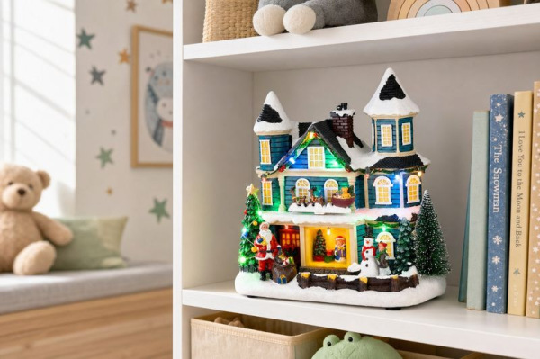 Dekorácia MagicHome Vianoce, Domček, LED, 3xAA, 20x13x23 cm 3