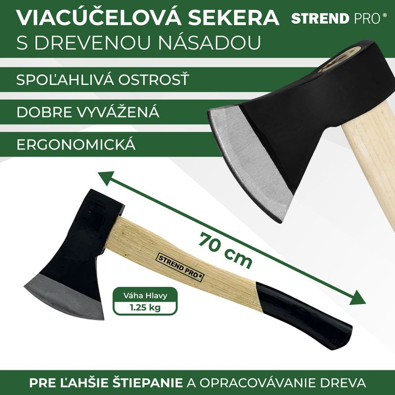 Sekera Strend Pro OrgA613 Economy, 1250 g, CNToon, drevená násada 700 mm 2