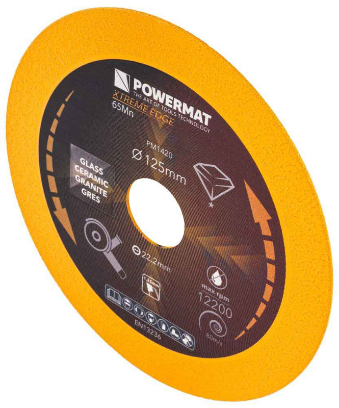 Rezný diamantový kotúč na sklo 125 mm, POWERMAT 1