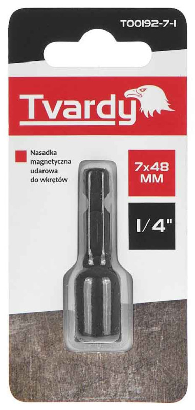 Adaptér úderový 1/4" 6 hran magnetický 7 x 48 mm, TVARDY 1
