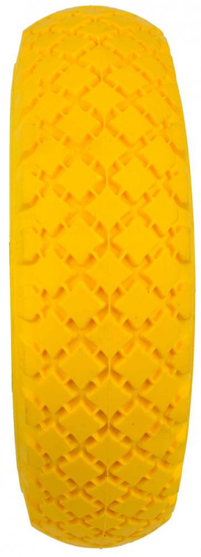 Koleso polyuretánové s ložiskami, otvor 16 mm, priemer 26 cm, šírka 7,5 cm, žlté bez osky 2