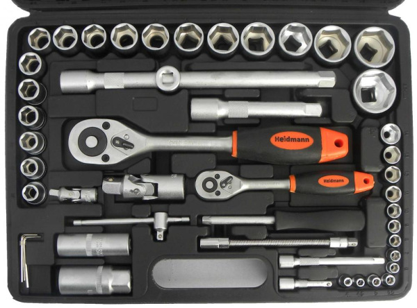 Gola sada 1/4" a 1/2", 94-dielna v plastovom kufri, HEIDMAN 11