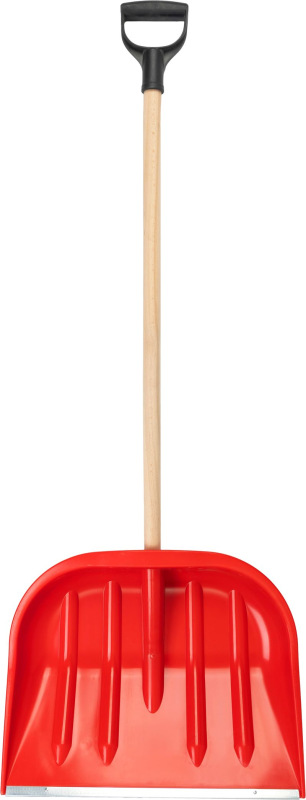 Odhrňovač Snowman D 470x370 mm, lopata na sneh, Pvc, kovová lišta, odhŕňač, drevená násada D 100 cm, 2