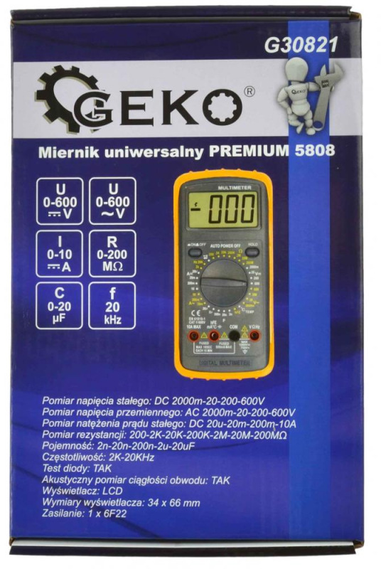 Digitálny multimeter PREMIUM 5808, GEKO 6