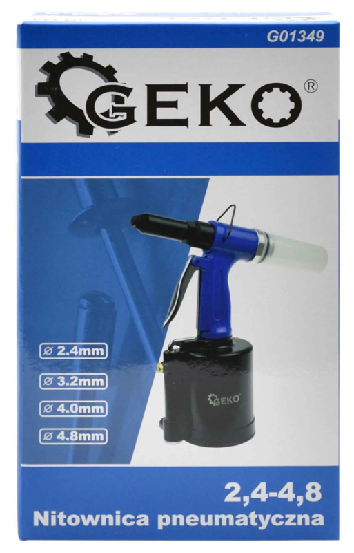 Nitovacie kliešte pneumatické na nity 2,4 3,2 4,0 4,8 mm, GEKO 9