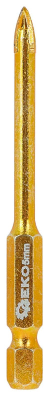 Vrták do skla a keramiky 5 mm, 4-britý, stopka 1/4", GEKO 1
