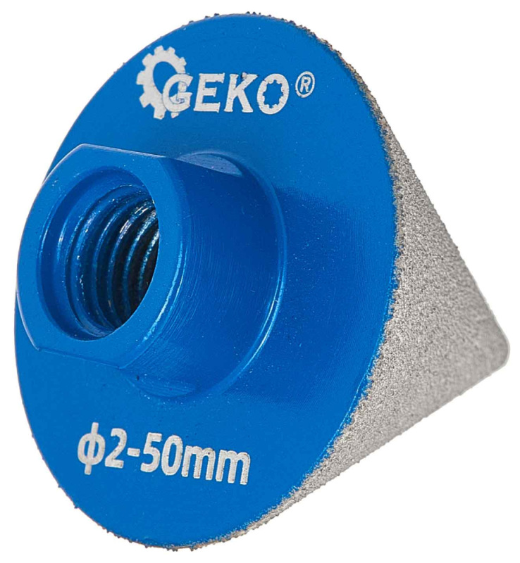 Brúsny diamantový kužeľový kotúč 2-50 mm, upnutie závit M14, GEKO 3