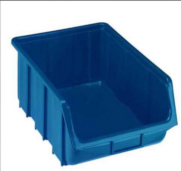 Zásobník plastový modrý, dĺžka 34,5 x šírka 20,4 x výška 15,5 cm