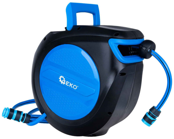 Navíjací bubon s držiakom na stenu so záhradnou hadicou 20 m, GEKO 2