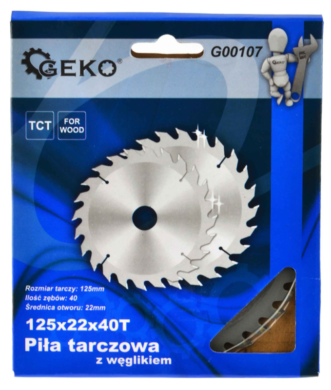 Pílový kotúč s SK plátkami 125x1,8x22 zuby 40, GEKO 2