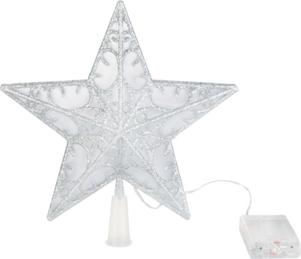 Hviezda MagicHome Vianoce, plast, 10xLED teplá biela, 25 cm, 2xAA 1