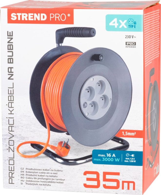 Kábel Strend Pro DG-FB04 predlžovací, L-35 m, na bubne, prierez 1,5 mm2 5