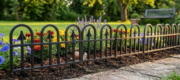 Ohrada Gardens F709, 78x34 cm, plastová, čierna, mini dekoračný plot, bal. 4 ks 1