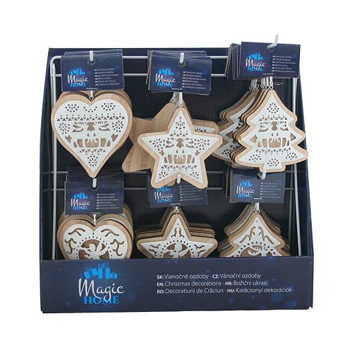 Ozdoba MagicHome Vianoce, 6 druhov, závesná, Sellbox 48 ks