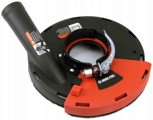 Ochranný kryt na odsávanie z uhlovej brúsky 115 - 125 mm pri brúsení, MAR-POL 1