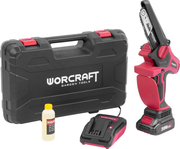 Píla Worcraft CHS-S20LiBM ShareSYS, 20V Li-Ion, ručná, mini, reťazová, bezuhlíková, lišta 15 cm, SET
