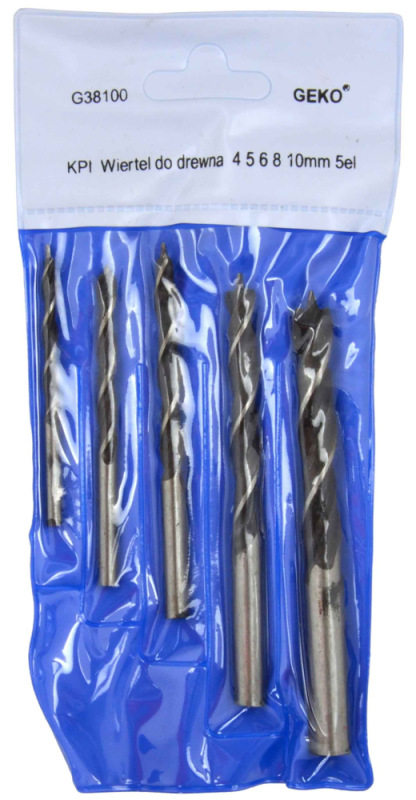 Sada vrtákov do dreva 4, 5, 6, 8, 10, 5-dielna, GEKO 1