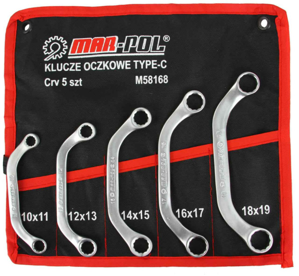 Sada očkových kľúčov typ C, 10-19 mm 5-dielna, MAR-POL