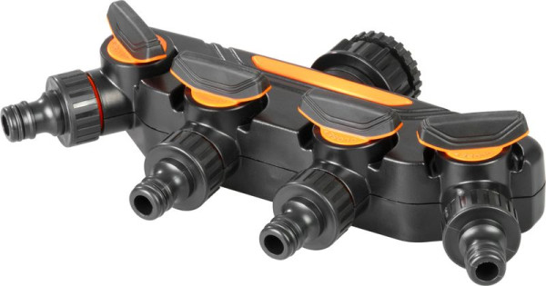 Rozbočovač Strend Pro Garden, spojka, záhradný, 4-way, s ventilmi 3