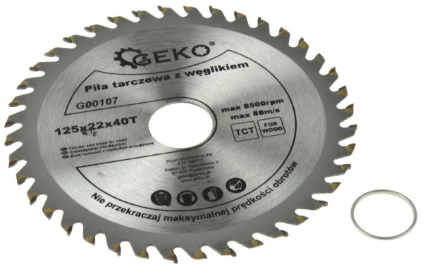 Pílový kotúč s SK plátkami 125x1,8x22 zuby 40, GEKO 1