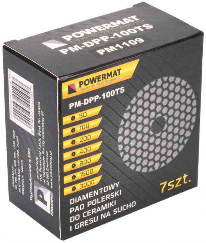 Sada diamantových kotúčov zrno 50-3.000, unášací disk 100 mm, brúsenie na sucho, POWERMAT 2