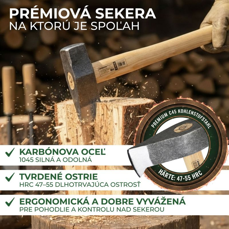 Sekera Strend Pro A6441 Sandblaster 2500 g, štiepacia, káľačka, drevená násada 900 mm 3