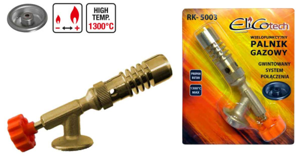 Spájkovacia lampa na plynovú kartušu, 7/16" závit, ELICO