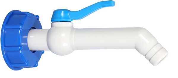 Ventil Strend Pro, záhradný, 3/4"- 45°,193 mm, s redukciou na IBC nádrž, PVC