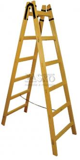 Rebrík drevený dvojdielny bez háčika 6 - priečkový, 201 cm