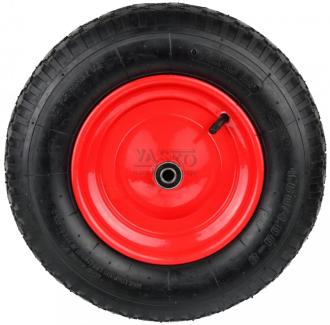 Nafukovacie koleso s ložiskami, otvor 12 mm,  priemer 39 cm, šírka 8,5 cm, červené s oskou